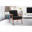 Fauteuil d'appoint à oreilles noir en similicuir Mid-Century-1750290338-1750290348
