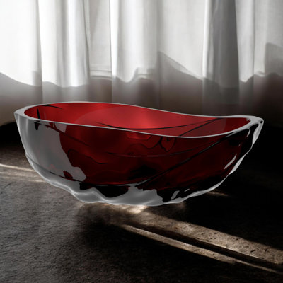 67" X 37.6'' Freestanding Soaking Solid Surface Stone Resin Bathtub With Pop-Up Drain