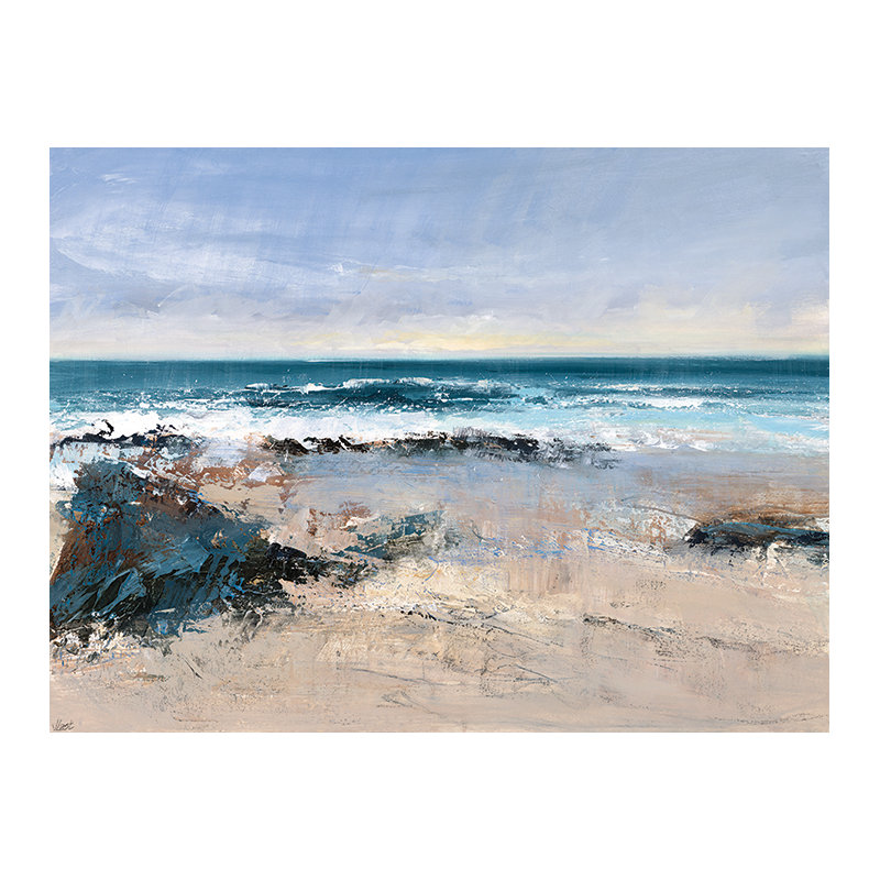 Watching The Waves - No Frame Print, 60cm H x 80cm W, Wrapped Canvas, No Mount