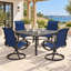 Ensemble de 2 chaises d'extérieur pivotantes à bascule pour patio - bleu-1533375209