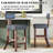 25.6"H Mid-Century Upholstered Counter Stools with Solid Wood Legs-627682043