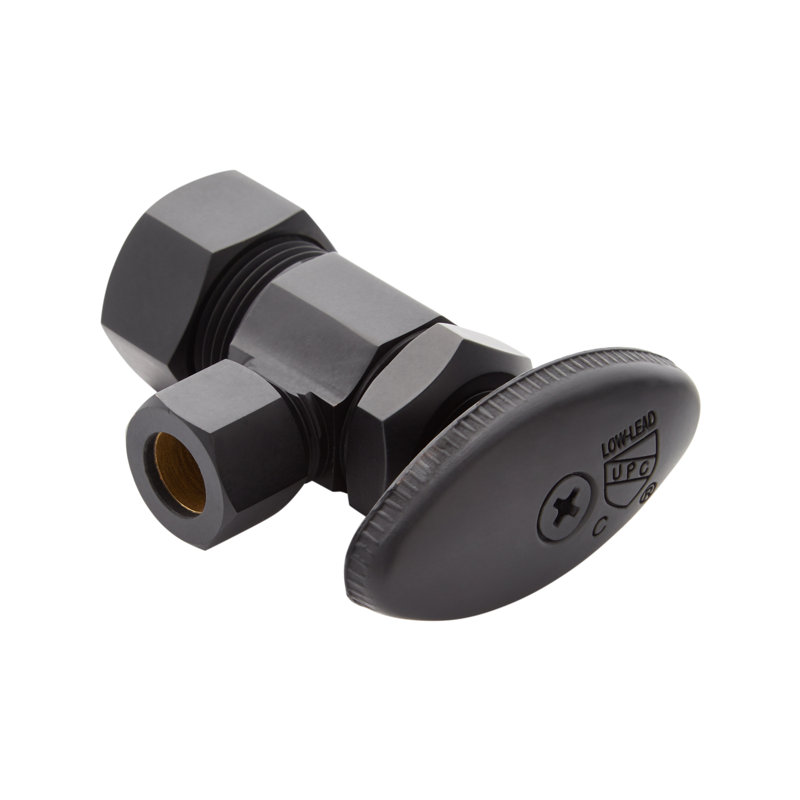 Butoir angulaire avec poignée ovale - 5/8 po x 3/8 po, Noir mat
