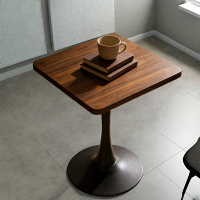 Tables de salle à manger compactes en MDF noyer, piédestal moderne pour cuisines et petits espaces