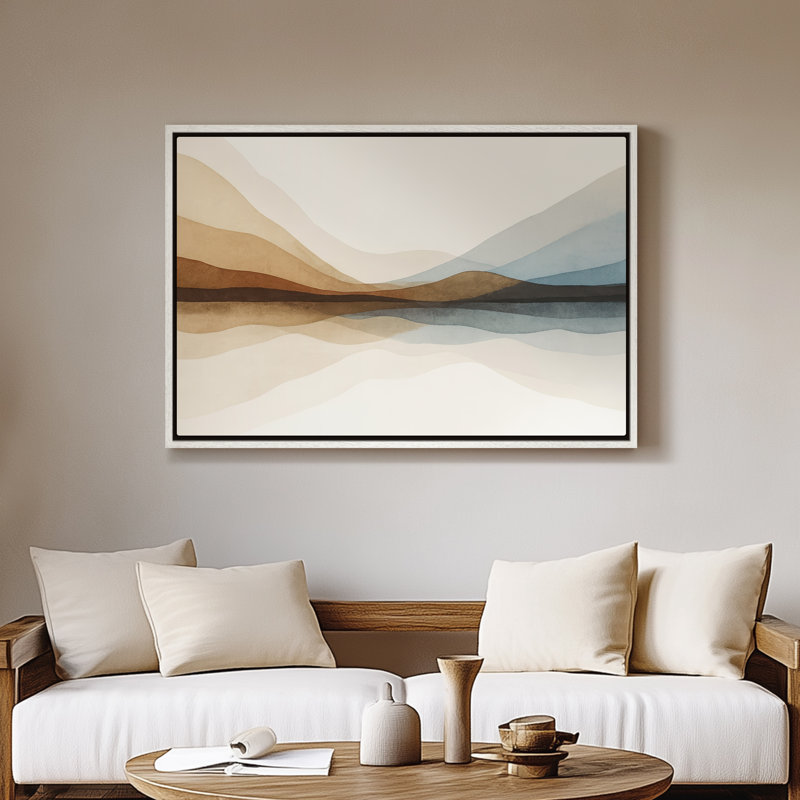 Art mural encadré, impressions murales abstraites rétro pour chambre à coucher - 24 po x 36 po, Blanc