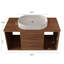 Meuble-lavabo mural moderne 39,4 po avec lavabo en céramique ovale flottant multi-couches