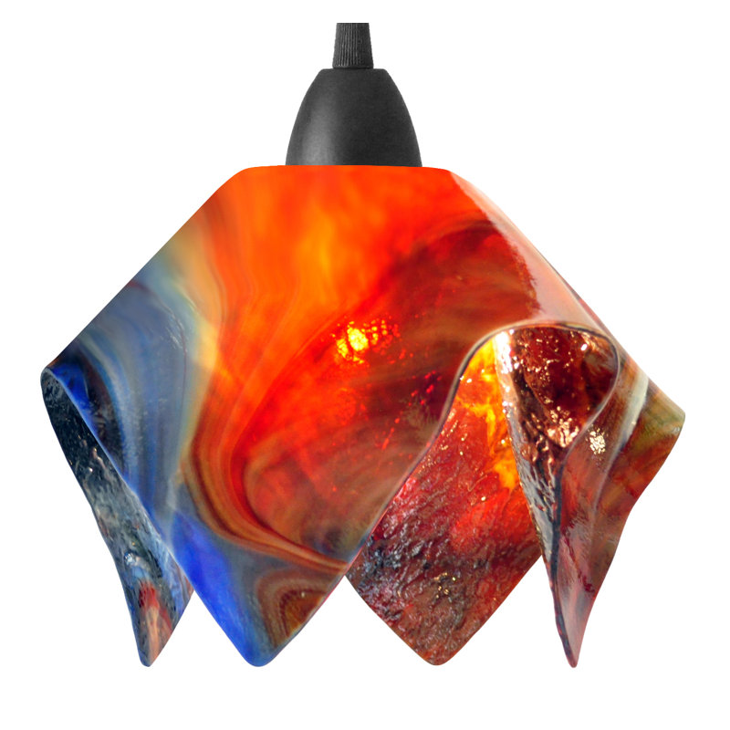 Luminaire suspendu Amergin, Noir, Petit, Grenat
