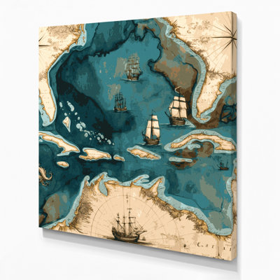 Art nautique sur toile, cartes et cartes nautiques