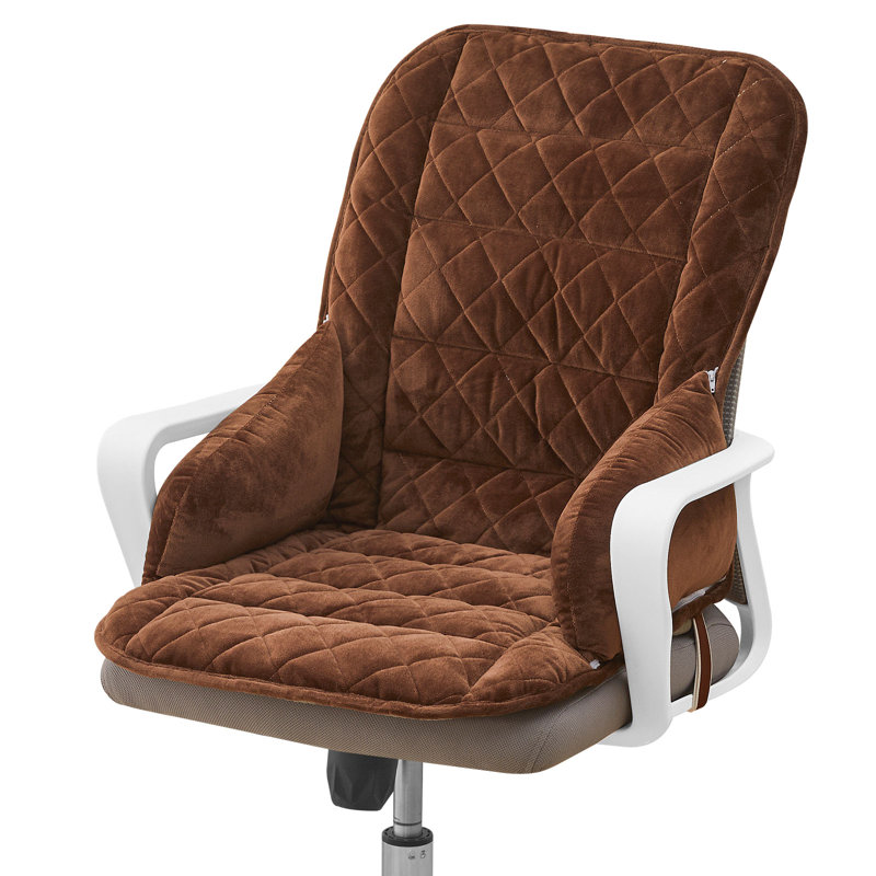 Housse de chaise de bureau intégrée, Brun