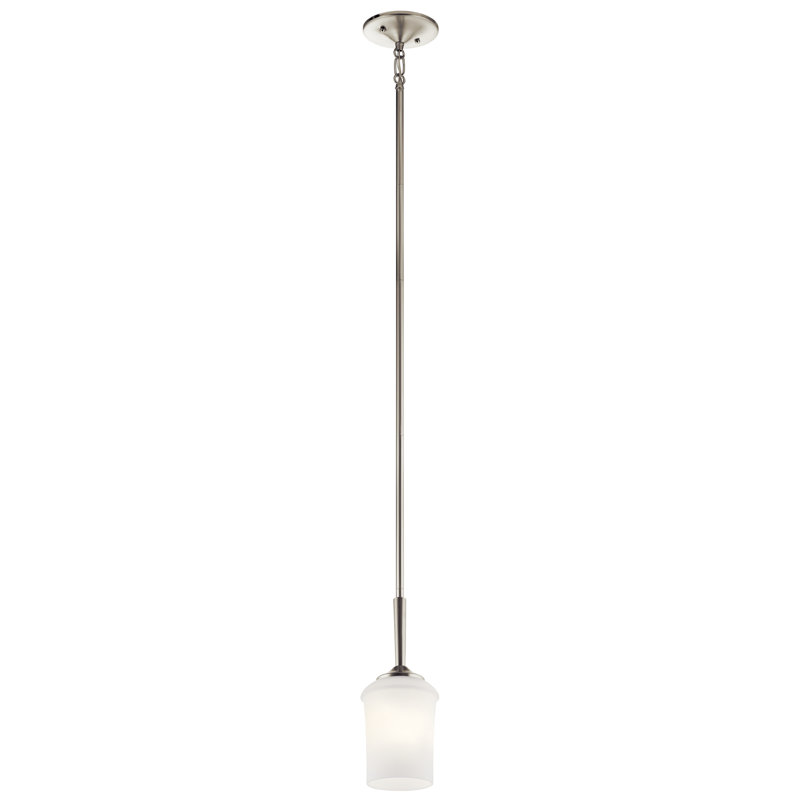 Luminaire suspendu cylindrique à 1 lumière Bergstrom, Nickel brossé