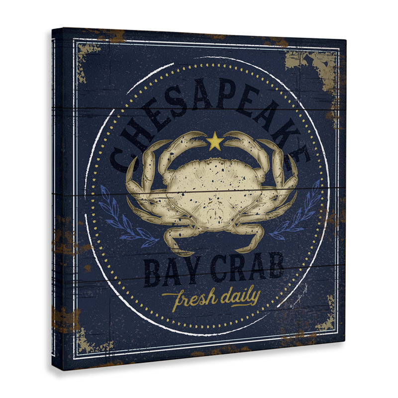 Art mural sur toile Fresh Crab Chesapeake Bay, design par Jennifer Pugh, H 17 po x l 17 po