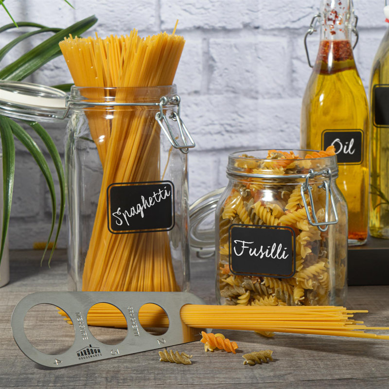 Lavagna Glass Storage Jars with Labels, 22cm H x 11cm W x 11cm D
