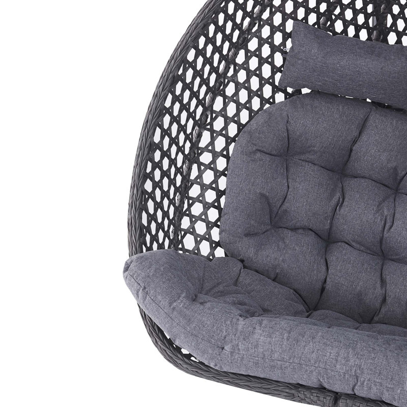 2 Person Porch Swing with Canopy, Grey