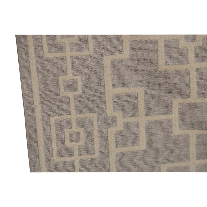 Tapis beige / gris noué à la main de haute qualité