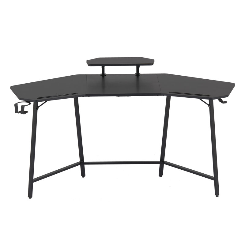 Game table with bookshelf and accessory shelf