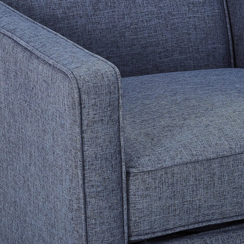 Fauteuil inclinable pivotant et ergonomique, Mélange de polyester bleu foncé