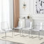 Chaise de salle à manger moderne et transparente avec base en porte-à-faux en métal chromé (ensemble de 4)