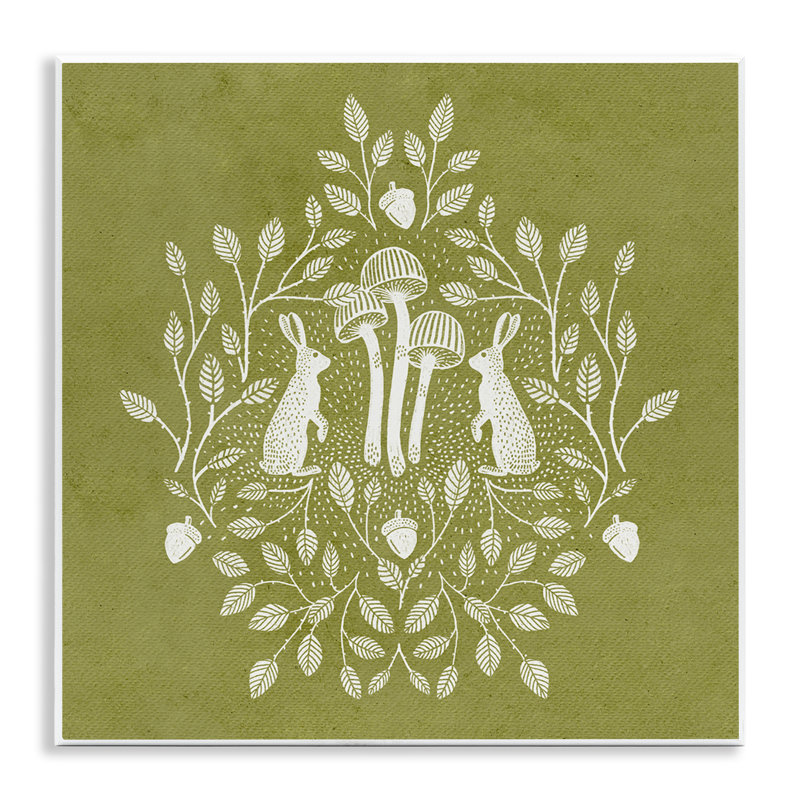 «Olive Green Botanical Rabbits», art mural par Katie O'Shea