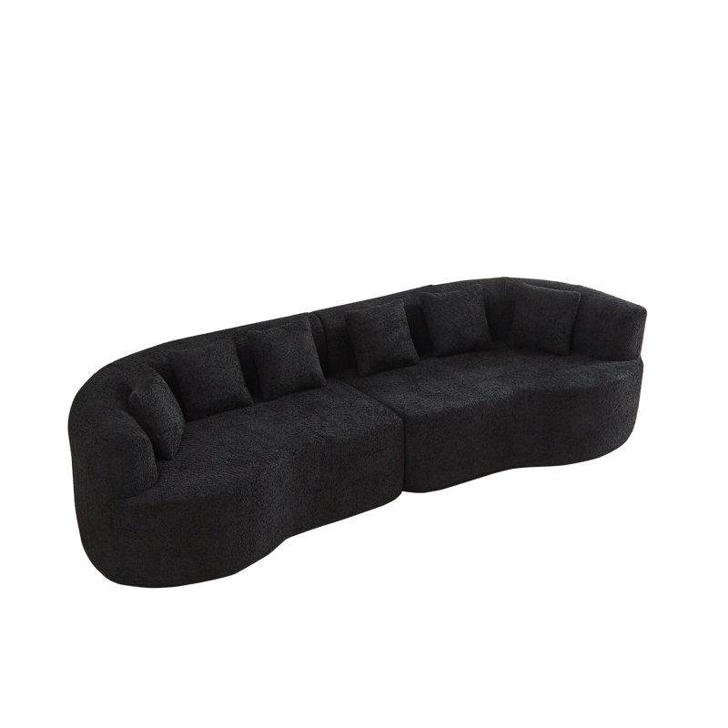 Compression Curved Sectionals, 111.5 Inch Chenille Modern Home Sofa