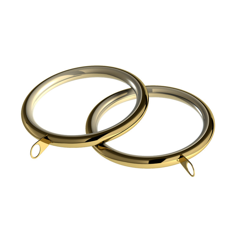 Mild Steel 4cm Curtain Rings, Bright Brass