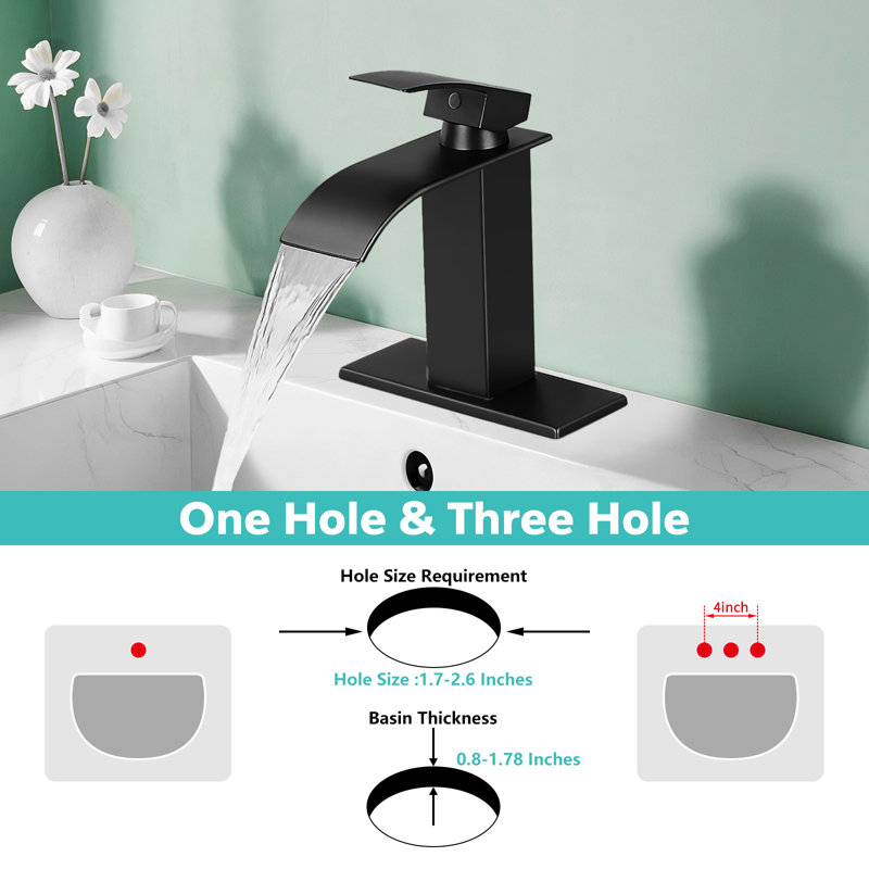 Freestanding Single-handle Bathroom Faucet with Drain Assembly, Matte Black