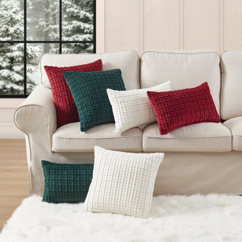 Coussin décoratif carré Anya, Evergreen