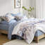 Édredon bleu très grand - Floral, rembourré 100%, literie lavable très grand, édredon floral, draps