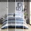 Literie grise, bleue marine et bleue - Convient aux matelas simples jusqu'à 12 édredons et ensembles de draps