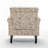 Vintage Floral Upholstered Armchair With Rolled Arms And Wooden Legs(Set Of 4)-1396417393-1396417399