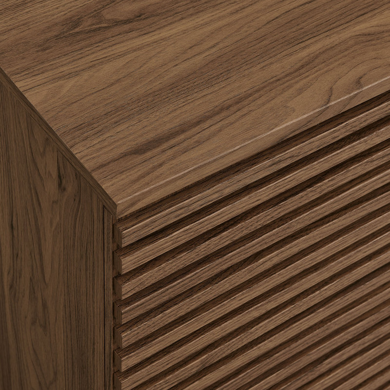 Render 2-Door Fluted Accent Cabinet In Walnut, Walnut
