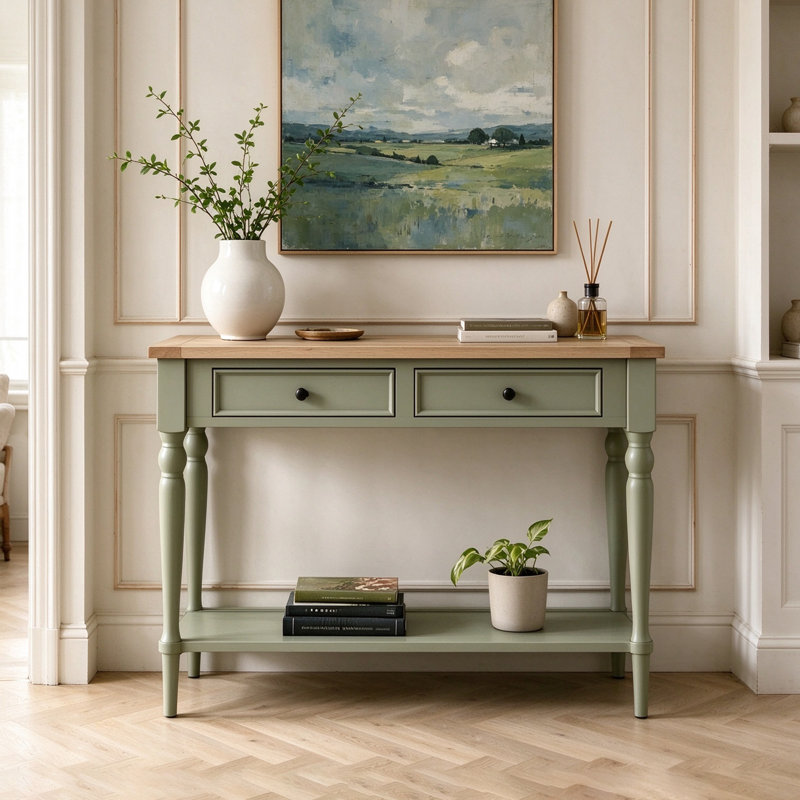 Console américaine à tiroir en bois
