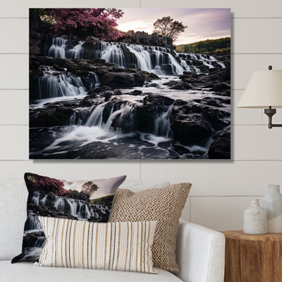 " Pink Grey Waterfall Timeless Flow "