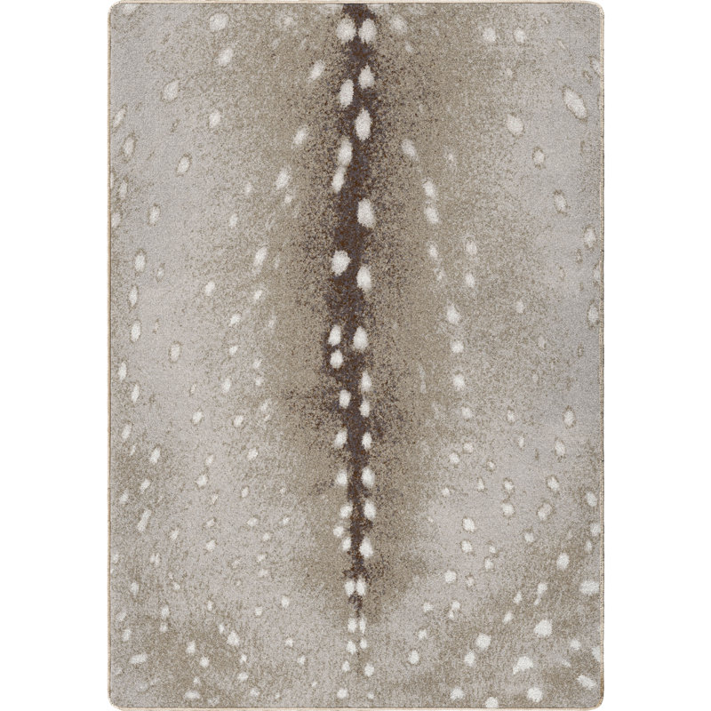 Tapis gris / gris à imprimé animal Dancy, Rectangle 3 pi x 4 pi