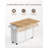 Expandable Solid Wood Kitchen Cart with Drop Leaf, Drawers, Cabinets, Spice Rack, Towel Bar, and Locking Wheels-1750859327