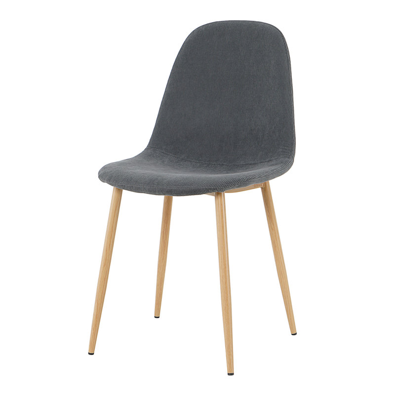 modern dining chairs, kitchen chairs, dinning chairs with wood-transfer Metal Leg, Light Grey Fabric