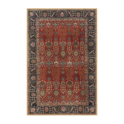 Tapis vert/rouge/brun traditionnel Mikolas