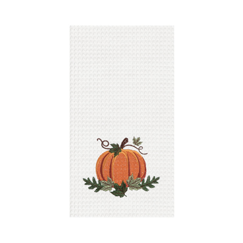 Torchon 100% coton brodé Pumpkin Patch