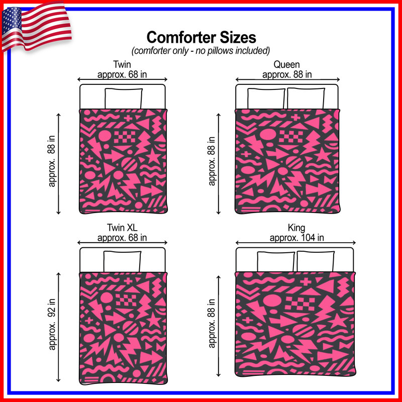 Pink Geometric Shapes Comforter, Twin