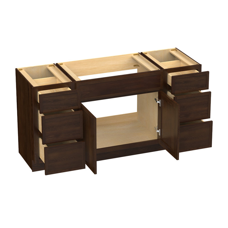 60'' Single Bathroom Vanity Base Only, Brown