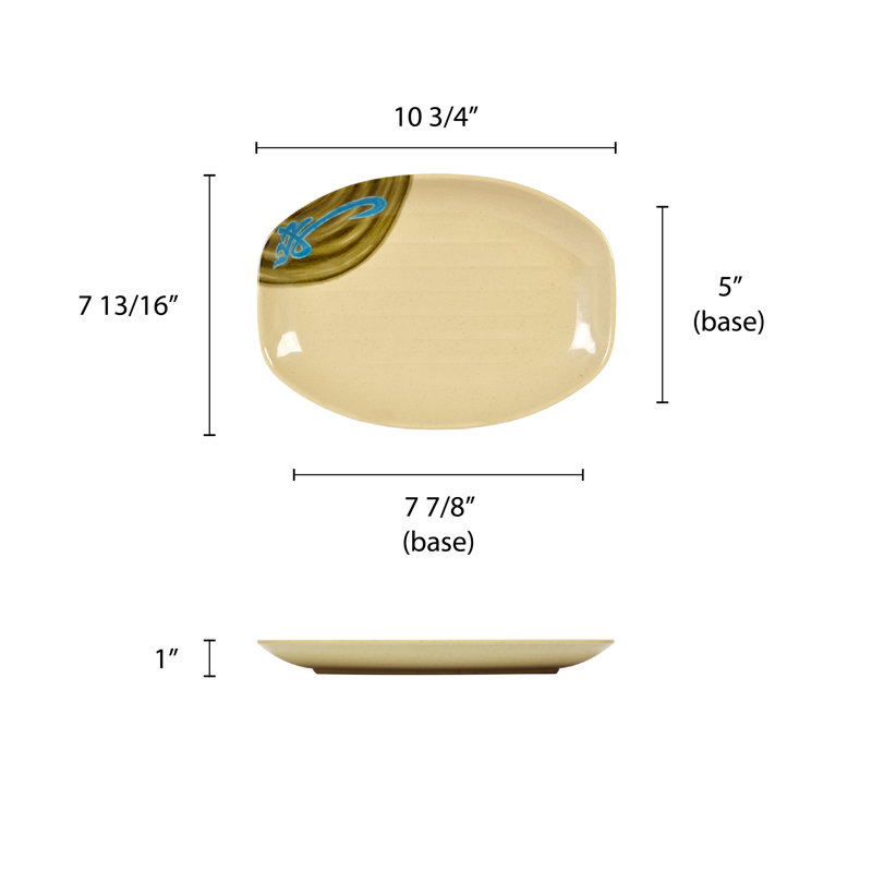 Thunder Group Inc. Wei Melamine Platter, 0.95" H x 10.75" W x 7.88" D