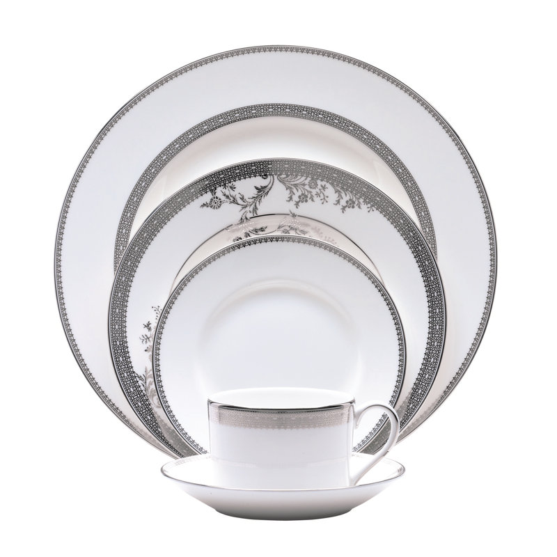 Service de table 5 pièces Vera Wang Lace, Platine