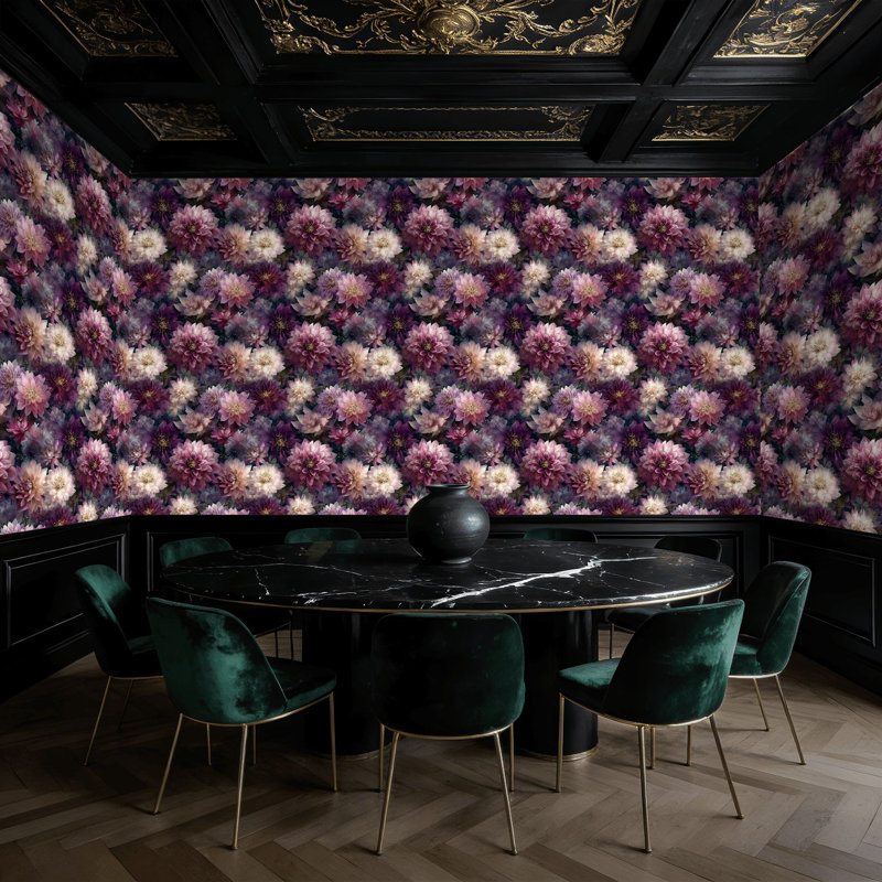 Papier peint floral floral pelez et collez Serene Elegant Composition, L 9,83 po x l 17,7 po