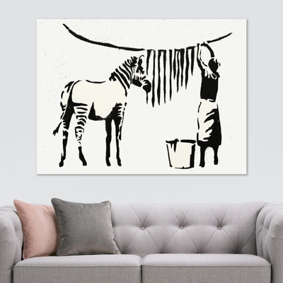 Zebra Washing - Wrapped Canvas Print