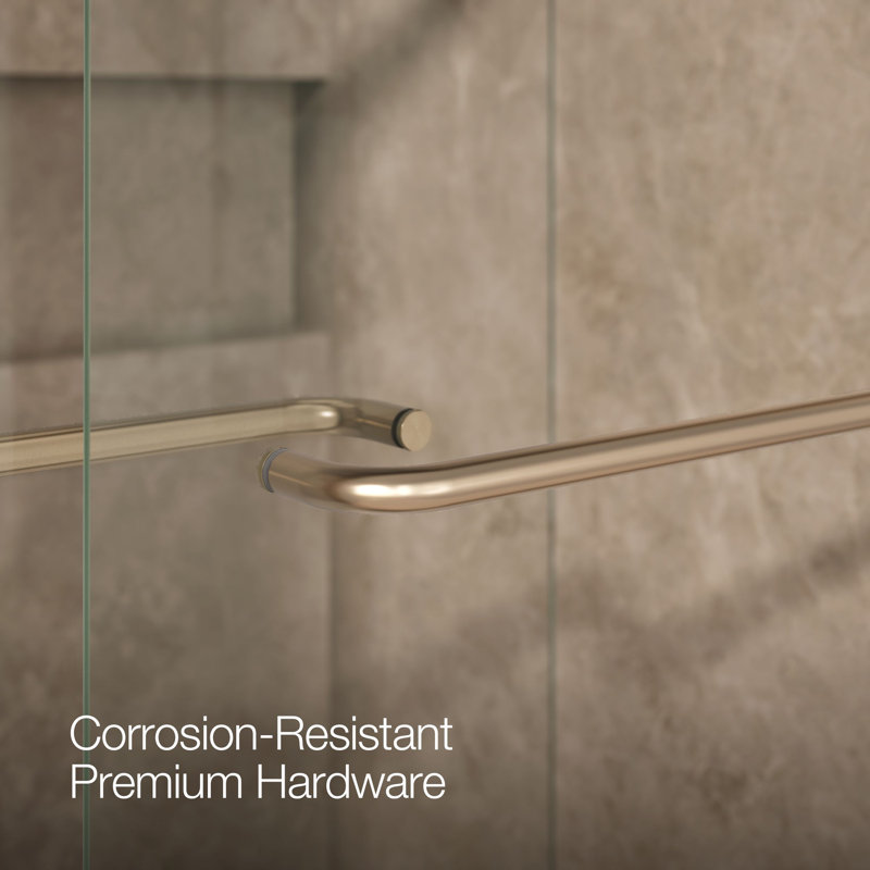 Levity 59.63" x 74" Bypass Shower Door with CleanCoat® Technology, Anodized Brushed Bronze, Crystal Clear