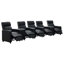 Ensemble de cinéma maison Heena, 5 fauteuils inclinables manuels, 2 consoles, similicuir noir