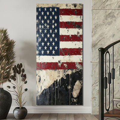 Dominie, drapeau des États-Unis abstrait Liberty Memories - drapeau des États-Unis, art mural encadré