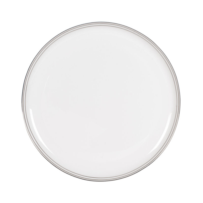 Fitz and Floyd Nevaeh White Coupe Platinum 16-Piece Bone China Dinnerware Set, Service for 4