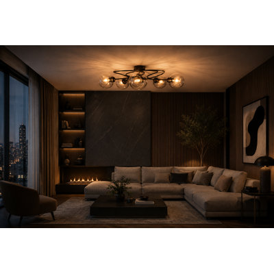 Glass Semi Flush Mount