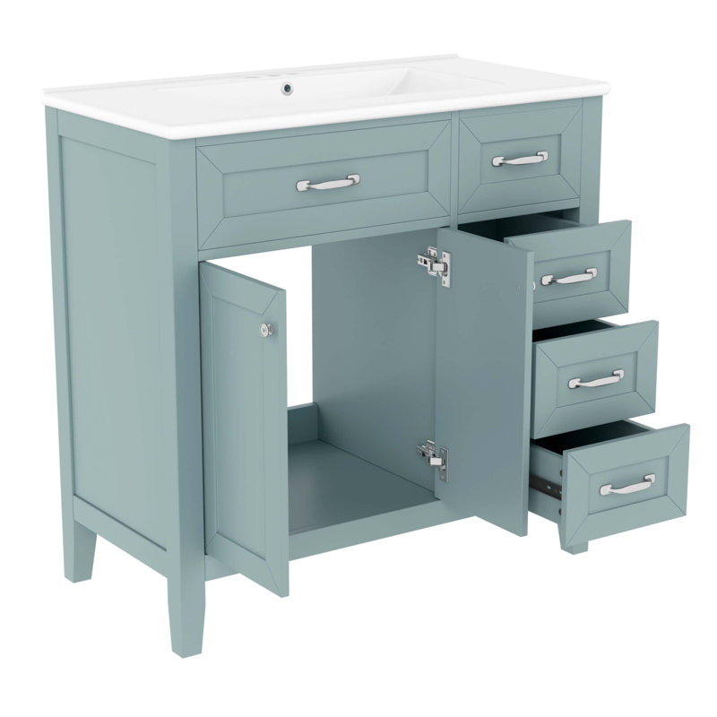 Meuble-lavabo 36 po avec lavabo, Vert