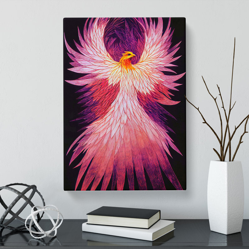 Darrian Phoenix Bird - Wrapped Canvas Print, 76cm H x 50cm W x 3cm D