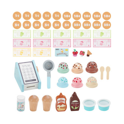 Teamson Kids Ice Cream Play Carts & Stands Set